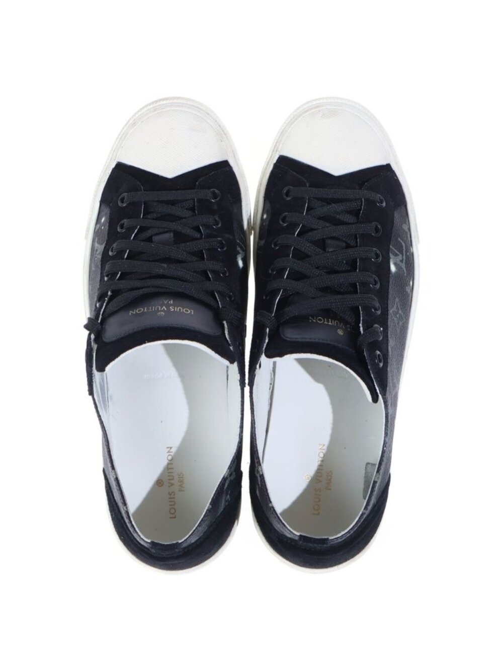 Louis Vuitton Monogram Galaxy Tattoo Line Low Cut Sneakers Black 8.5 - Picture 4 of 6
